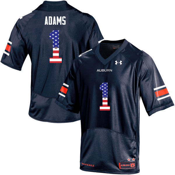 Auburn Tigers Men's Montravius Adams #1 Navy Under Armour Stitched College USA Flag Fashion NCAA Authentic Football Jersey RFK8274GJ